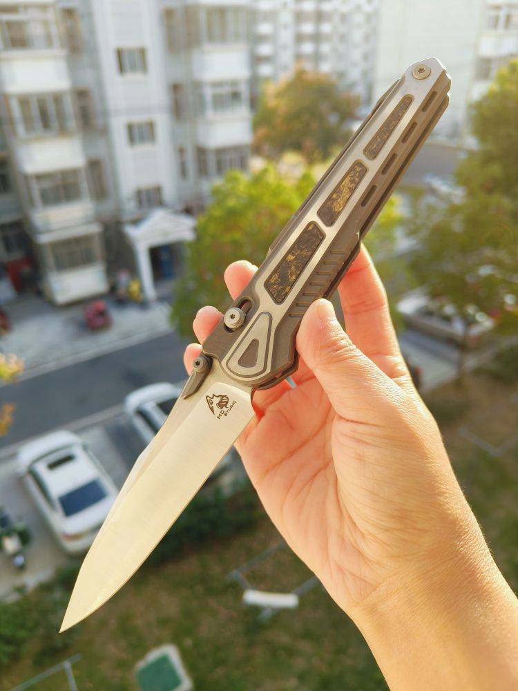 Maxace Knives 苍鹭 CPM-S90V钢 钛合金柄 MH01 石洗色 1580