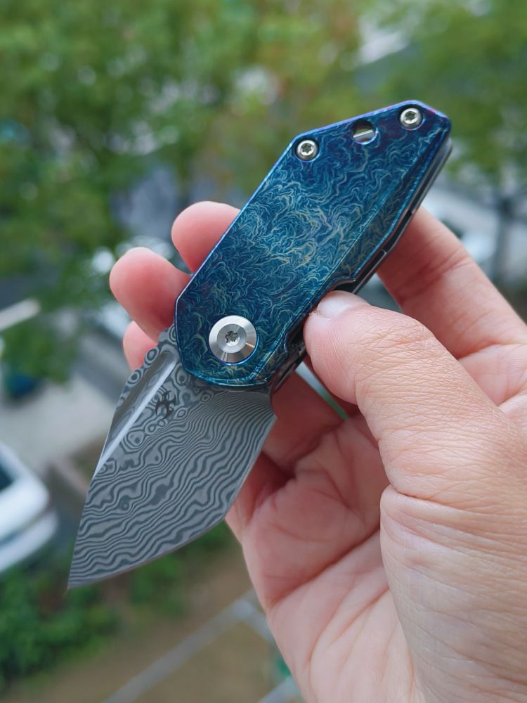 【售完】Kansept Knives RIO 大马士革钢 钛合金雷纹手柄 K3044D2 原价1060 特惠580