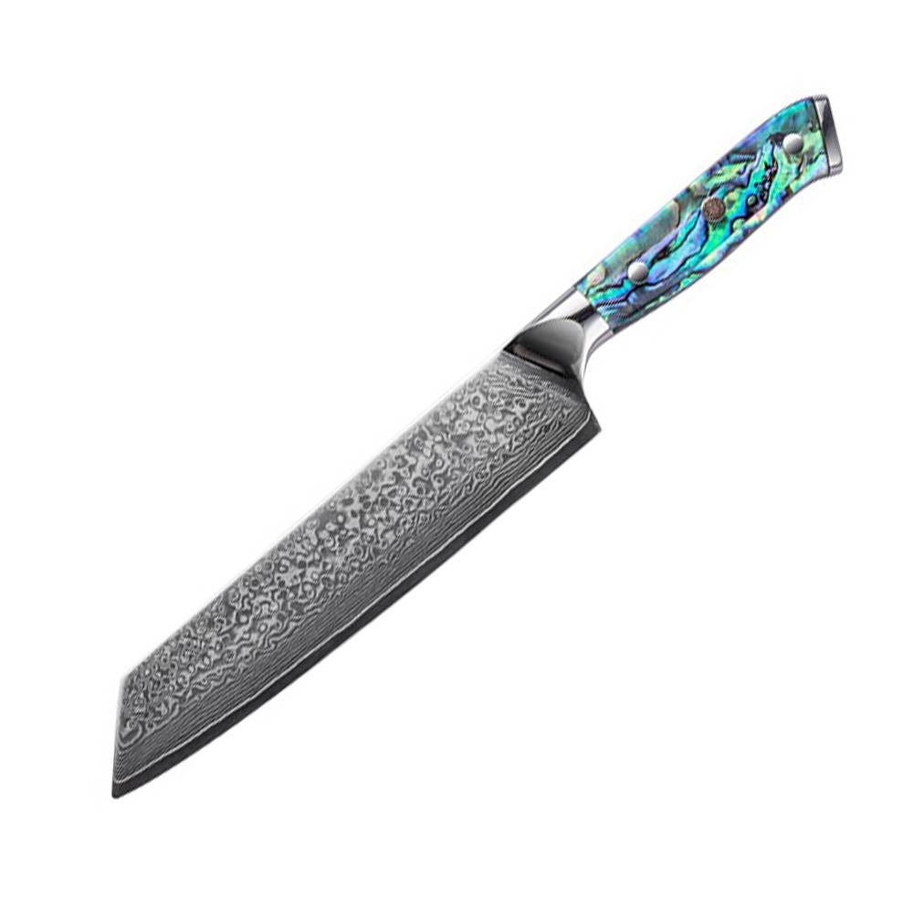 DYQ珠宝 匠心系列 大马士革钢 鲍贝柄 8寸切付厨刀 538