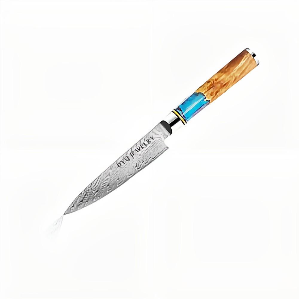 DYQ珠宝 臻心系列 大马士革钢 树脂柄 5寸万用刀 235