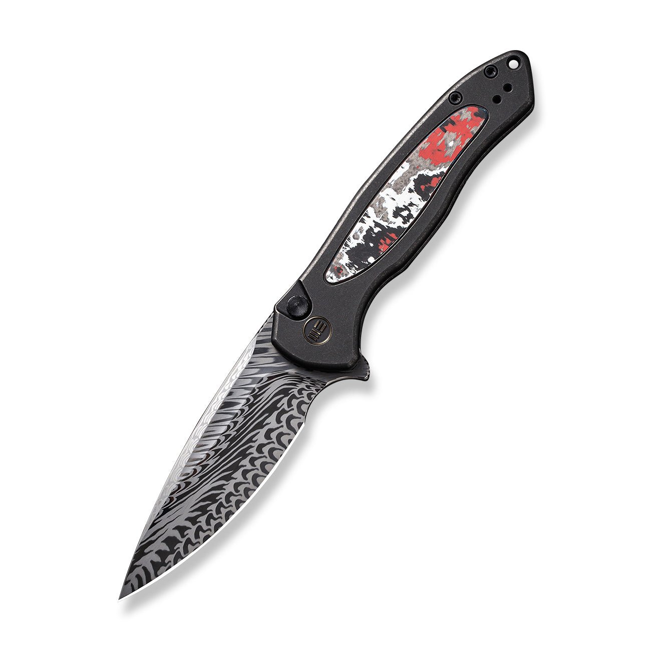 WEKNIFE Button Lock Kitefin 大马士革钢 钛+碳纤维柄 WE19002N-DS1 4723