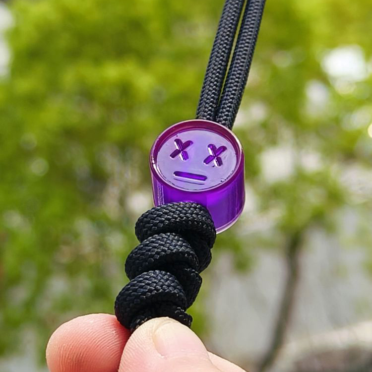 SSD工作室 紫色树脂刀坠微笑 刀具装饰 28