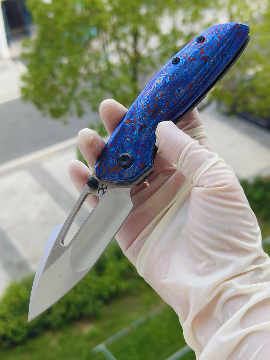 Kansept Link CPM-20CV钢 钛马士革+钛柄 K1068A3 钛马色 2300