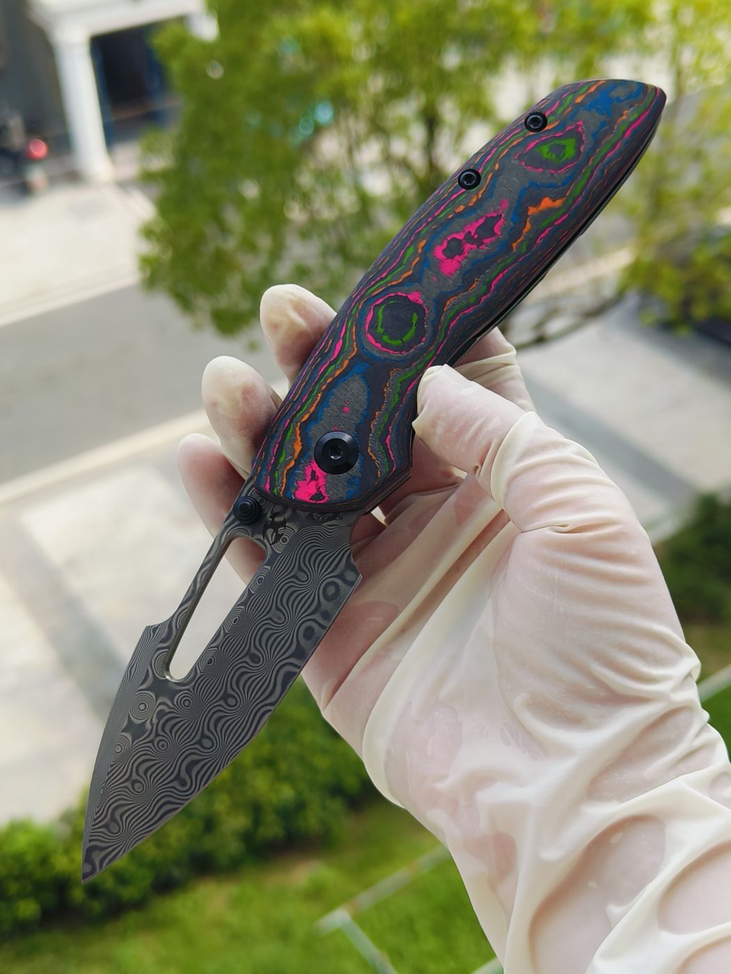 Kansept Link CPM-20CV钢 碳纤维+钛柄 K1068A5 红色 1700