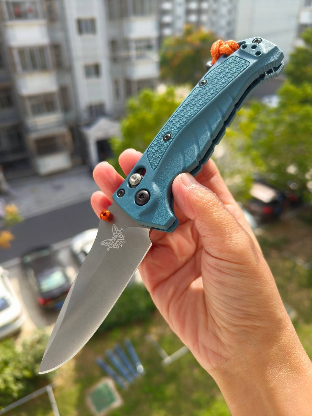 Benchmade Water Mini Adira MagnaCut钢 Grivory尼龙柄 18065 蓝色 1500