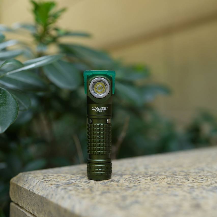 manker Flashlight E03H III 1200 流明 14500 / AA 头灯 铝合金绿色