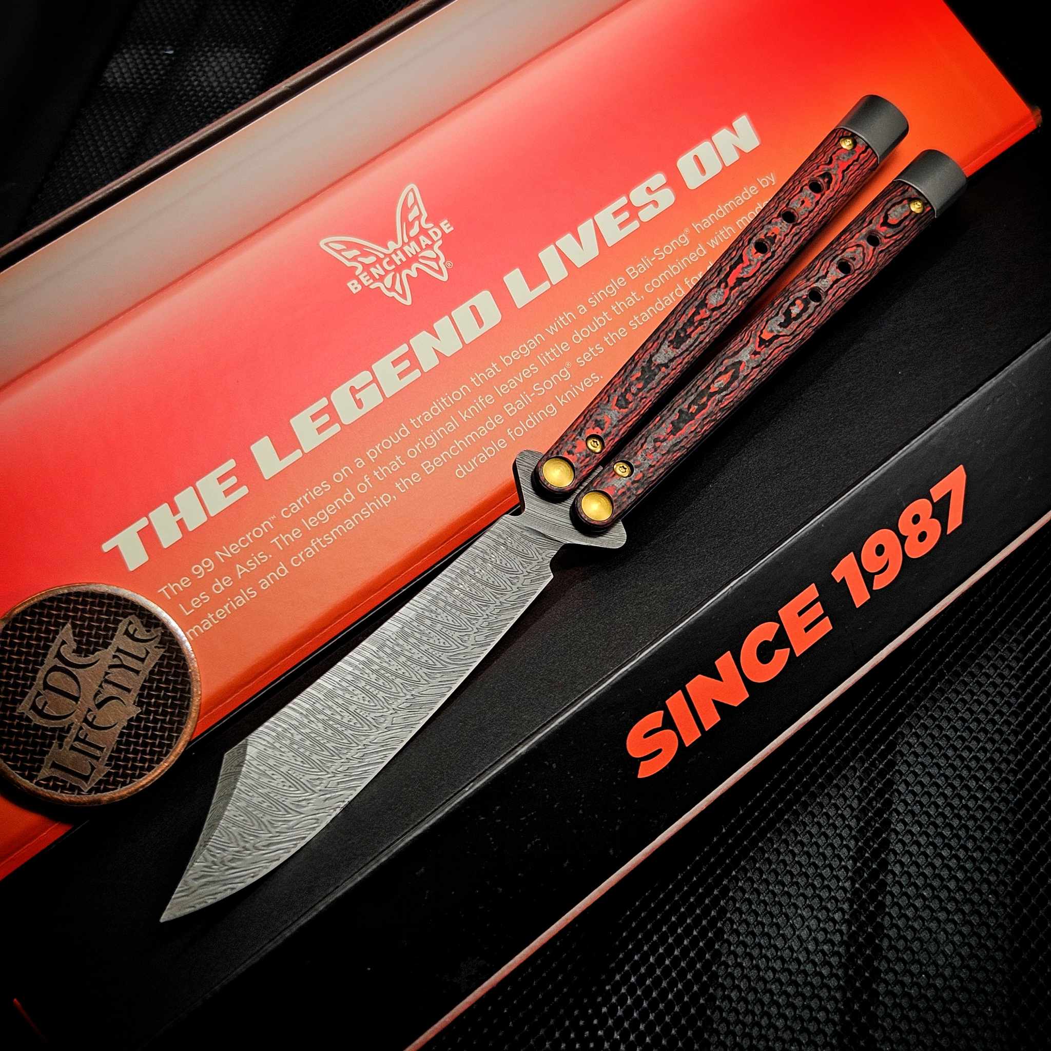 🆕 Benchmade Necron Monarch Damasteel 大马士革钢 Jungle Wear Fatcarbon 碳纤维柄 99-241 金盒 限量 500 把 12000