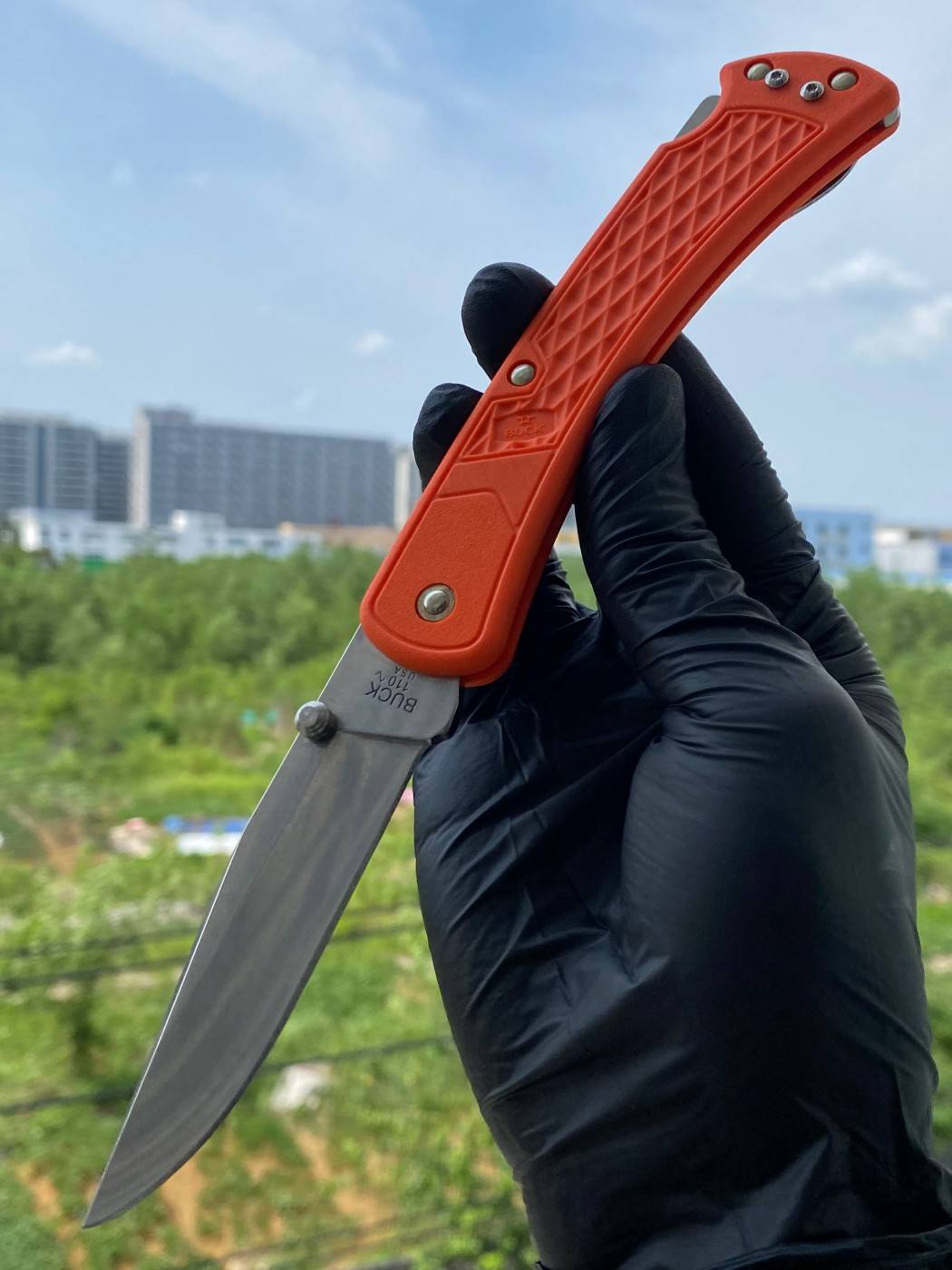 BUCK 0110ORS2-B Slim Hunter 420HC钢 玻璃纤维尼龙柄 橘色 349