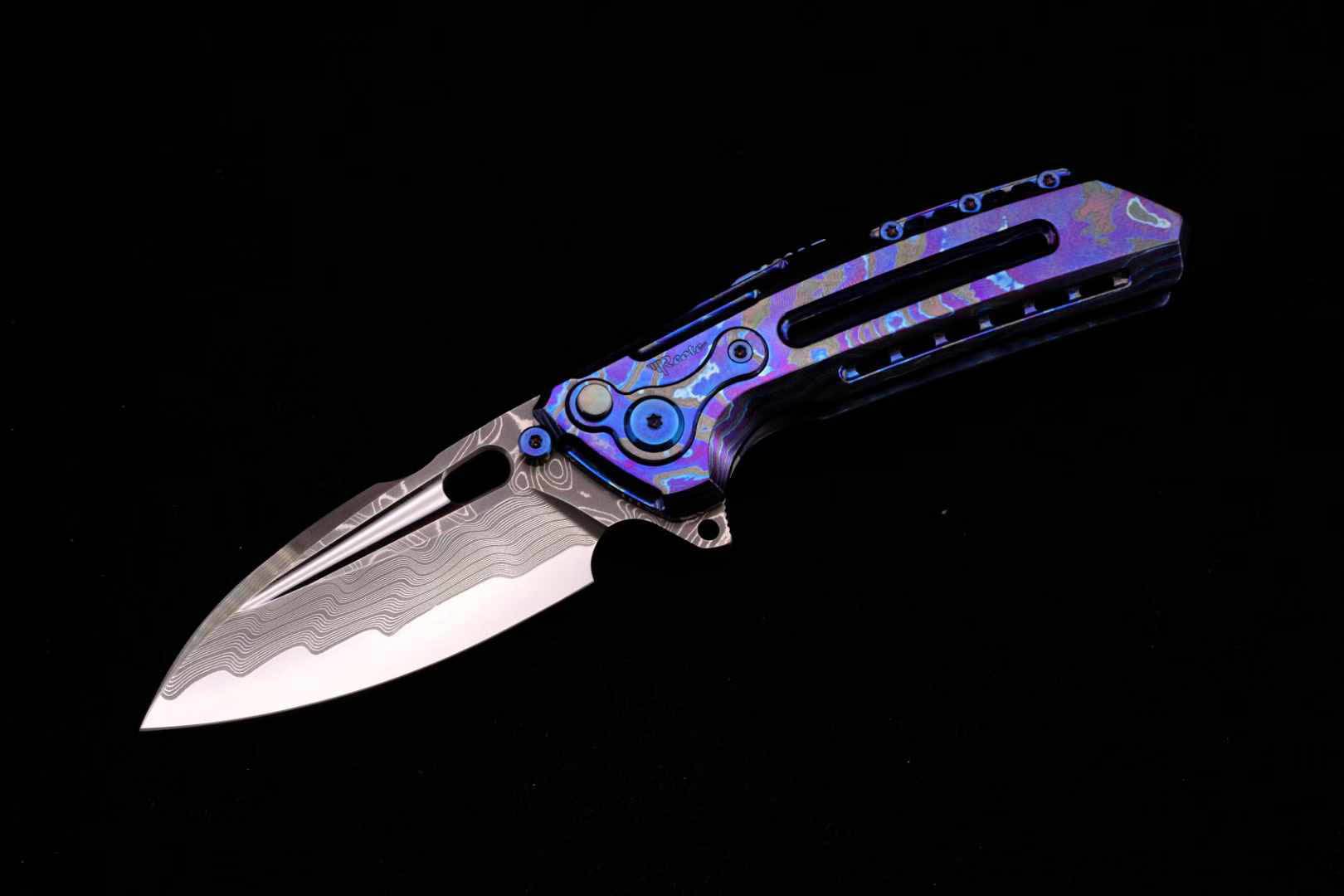 瑞特&正一  大马士革钢 MagnaCut钢芯 锆马手柄 T6000 重折 终结者半定制版