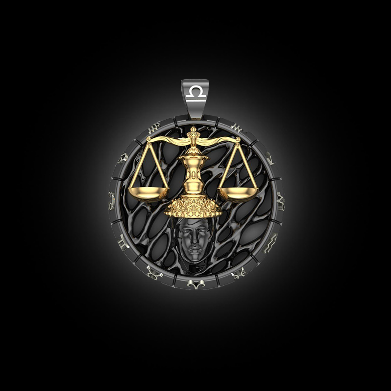 DYQ Jewelry 十二生肖系列 925银 14K金 项链吊坠 天秤座 3860