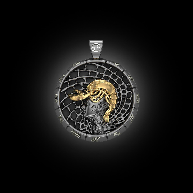 DYQ Jewelry 十二生肖系列 925银 14K金 项链吊坠 巨蟹座 3860