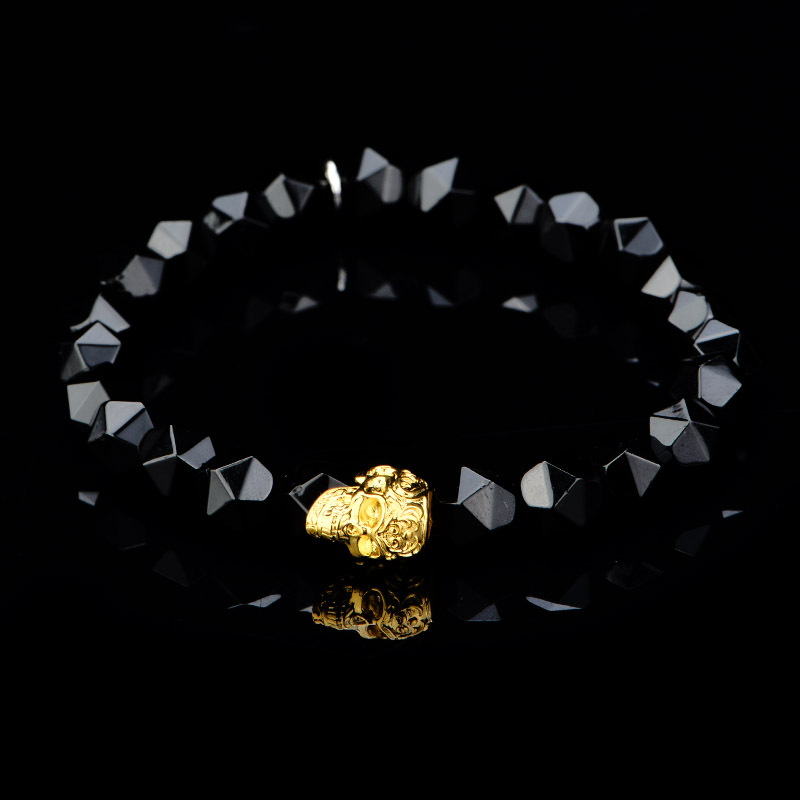 DYQ Jewelry 极简 菱形黑曜石男生手链