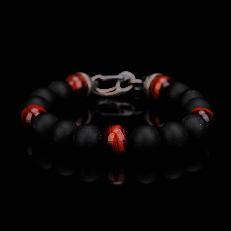 DYQ Jewelry 虎睛石黑玛瑙 男生轻奢珠链手链