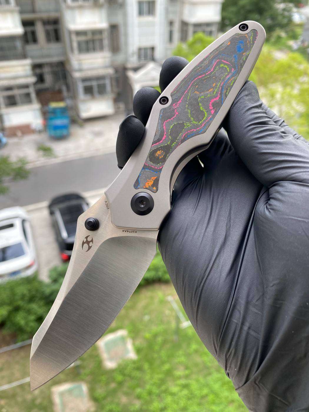 Kansept Knives Baba Yaga CPM-20CV钢 钛合金+碳纤维柄 K1074A4 1800