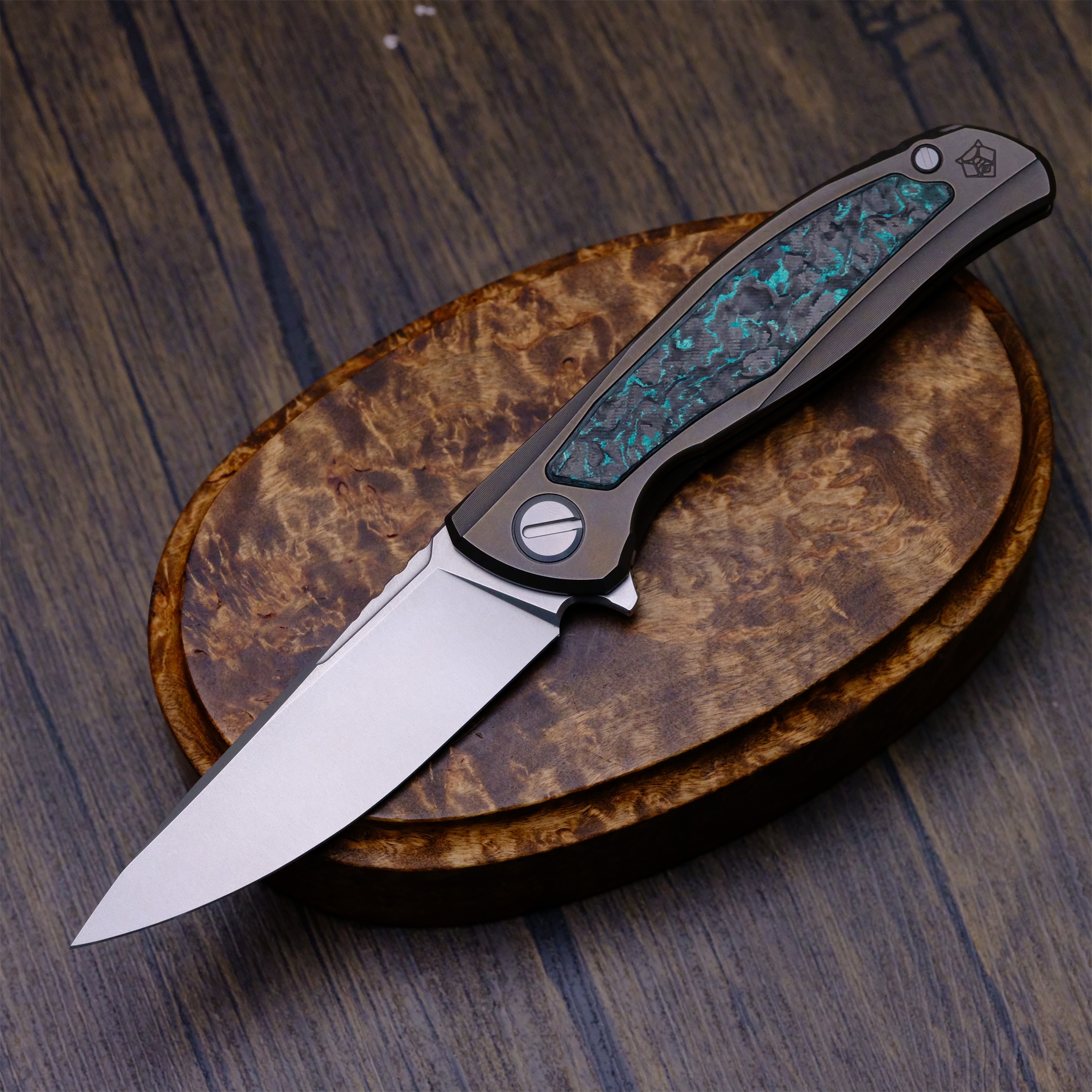 Shirogorov Knives F95NL Gen. 5 M390钢 钛柄镶嵌碳纤维 17500