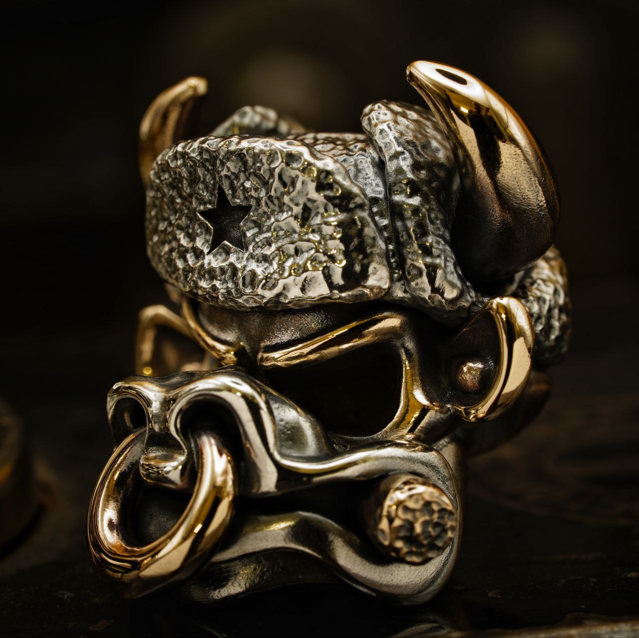 Cpprhd Cowboy Bull head Custom 俄罗斯铜斑蛇牛仔牛头刀坠