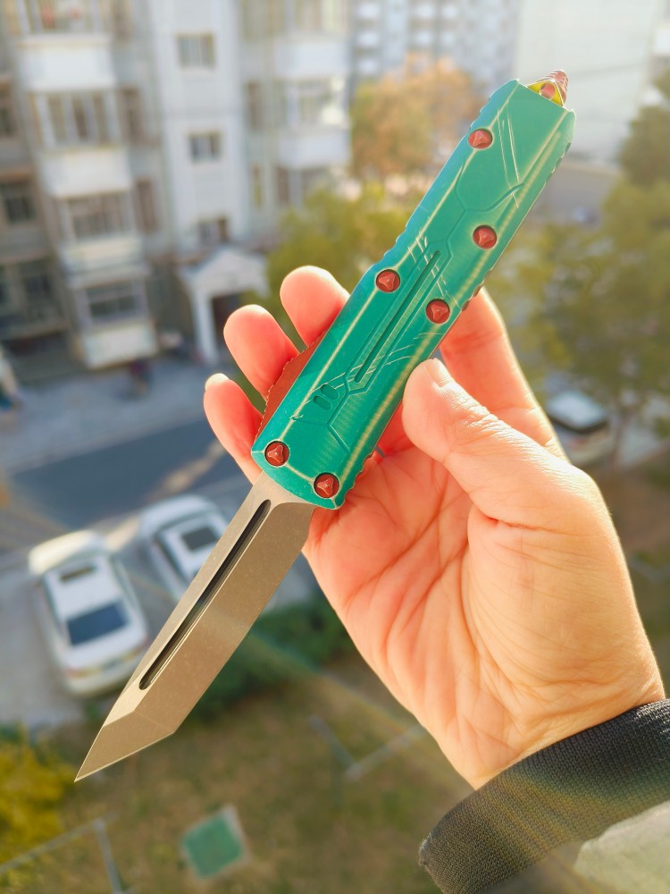 🔥 Microtech 233-10BH UTX-85 铝合金柄 绿色做旧 2560