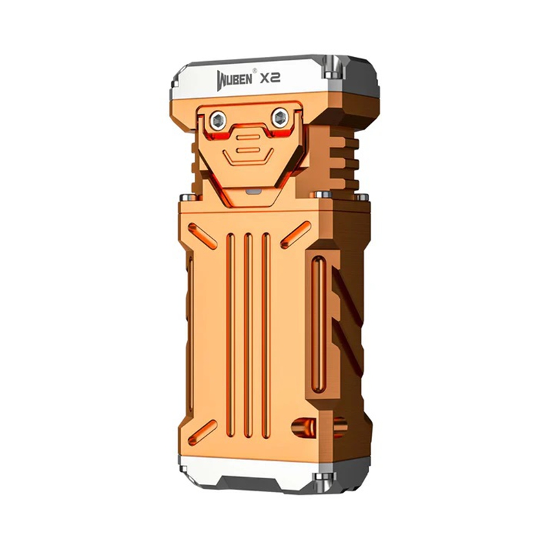 🤝WUBEN X2多功能便携Type-C口直充强光手电筒 红铜版本 1800流明 888