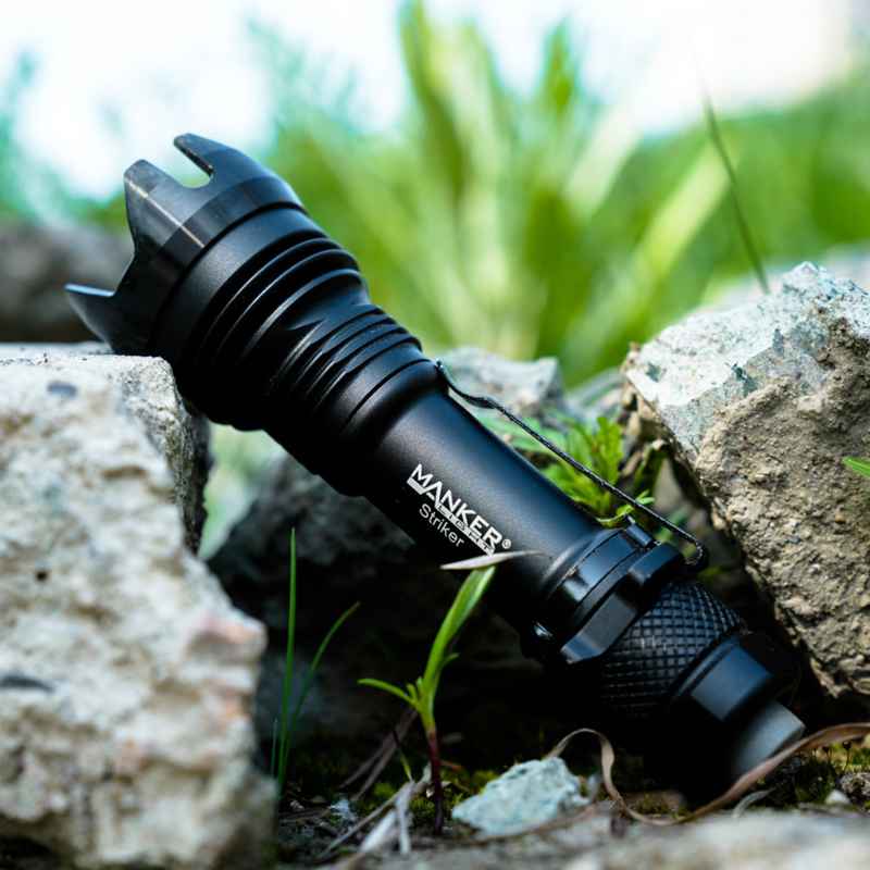 🤝Mankerlight漫客Striker远射战术EDC强光手电筒 黑色 含电池 369