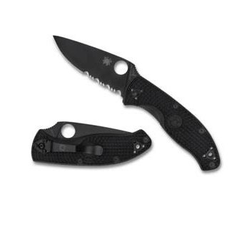 Spyderco  C122PSBBK  8Cr13MoV钢   FRN尼龙手柄    黑色  405