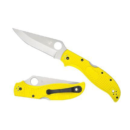 Spyderco  C258PYL    H-2钢  FRN手柄   黄色  1080