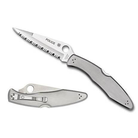 Spyderco  C07S  Police Model VG10钢   不锈钢手柄  银色 1170