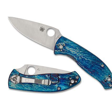 Spyderco   C122TIBLD2P   Tenacious  D2钢  钛手柄   钛蓝色 1170