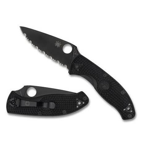 Spyderco  C122SBBK  Tenacious  8Cr13MoV钢   FRN尼龙手柄  黑色   450