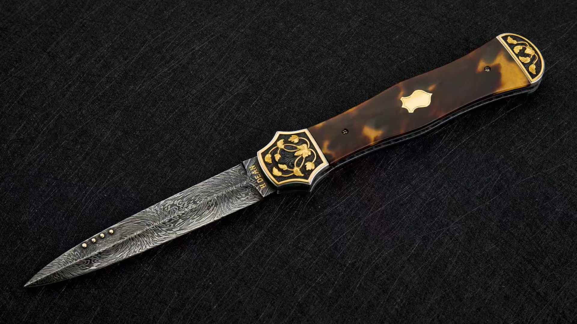 2022 AKI 秋之旋律 大马士革钢 不锈钢柄 哈维.迪恩手工 艺术刀剑