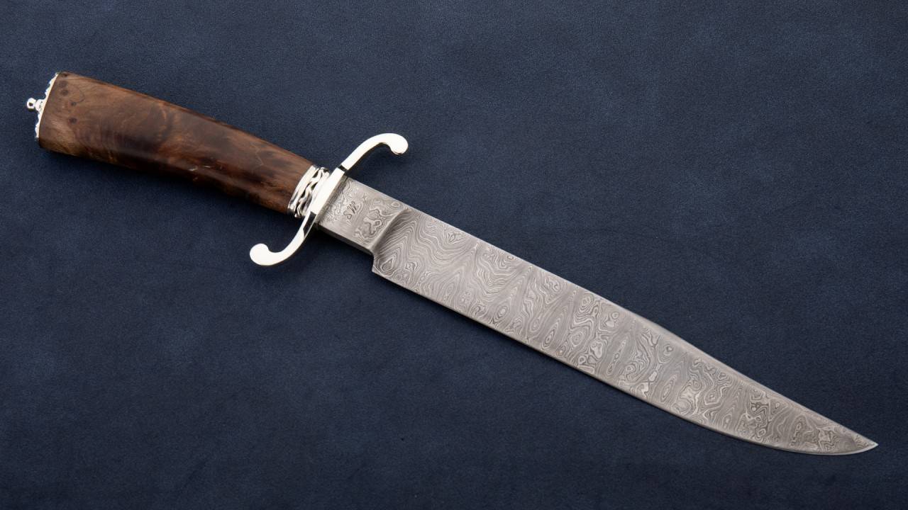 ABS MS大卫.安德斯 大卫绅士博伊 大马士革钢 枫木刀柄 艺术刀剑