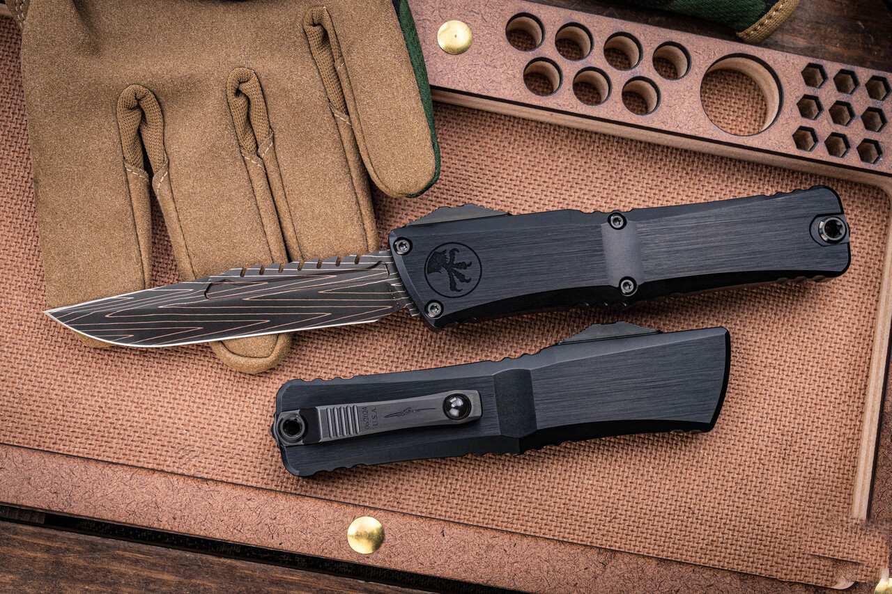 Microtech Combat Troodon Gen III OTF  大马士革钢 铝制手柄  MCT1217-16MS2 黑色 16500