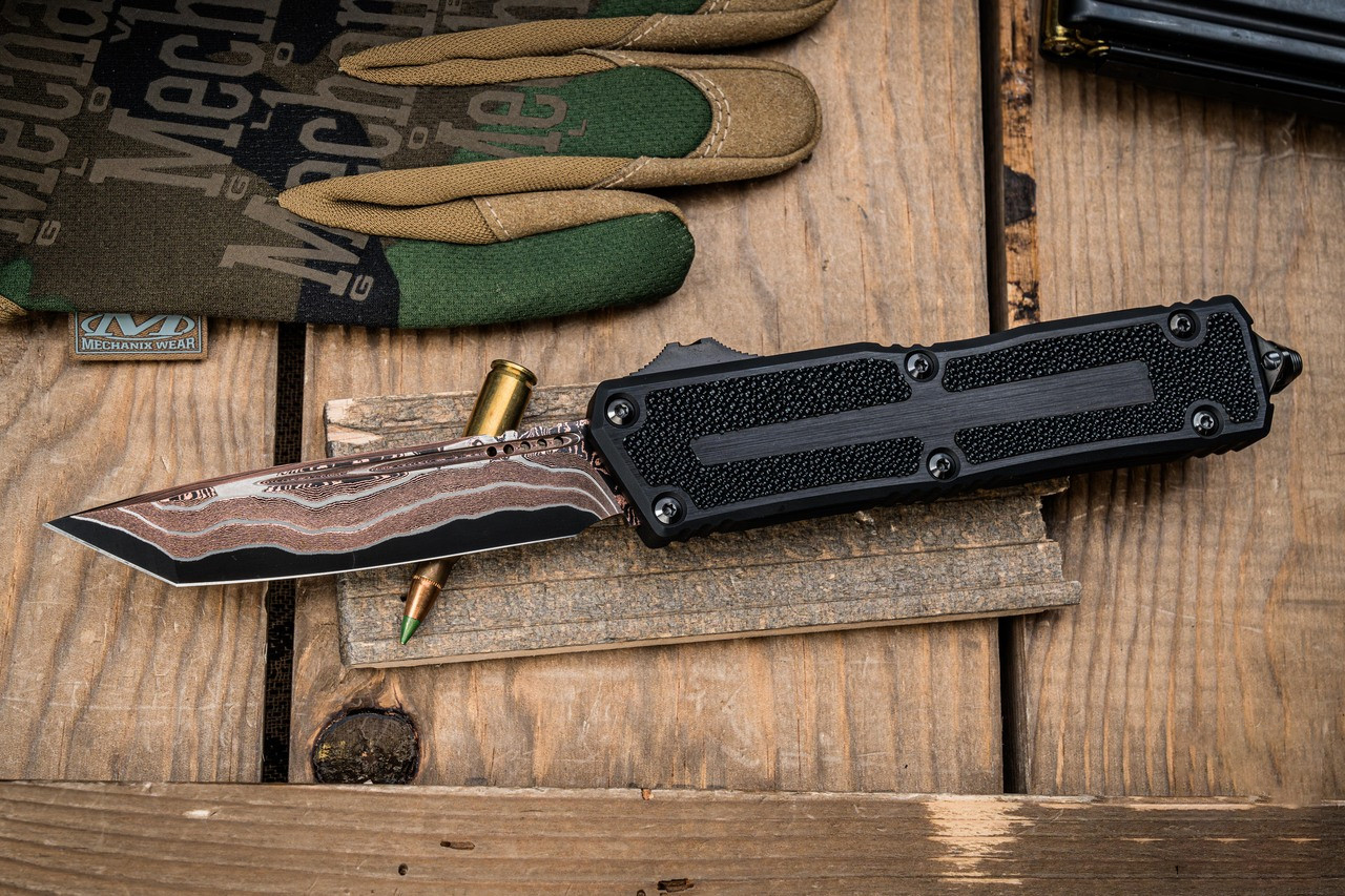 Microtech/Marfione Select Scarab II Gen III OTF  大马士革钢 不锈钢手柄 MCT1279-16MS2 黑色 18550