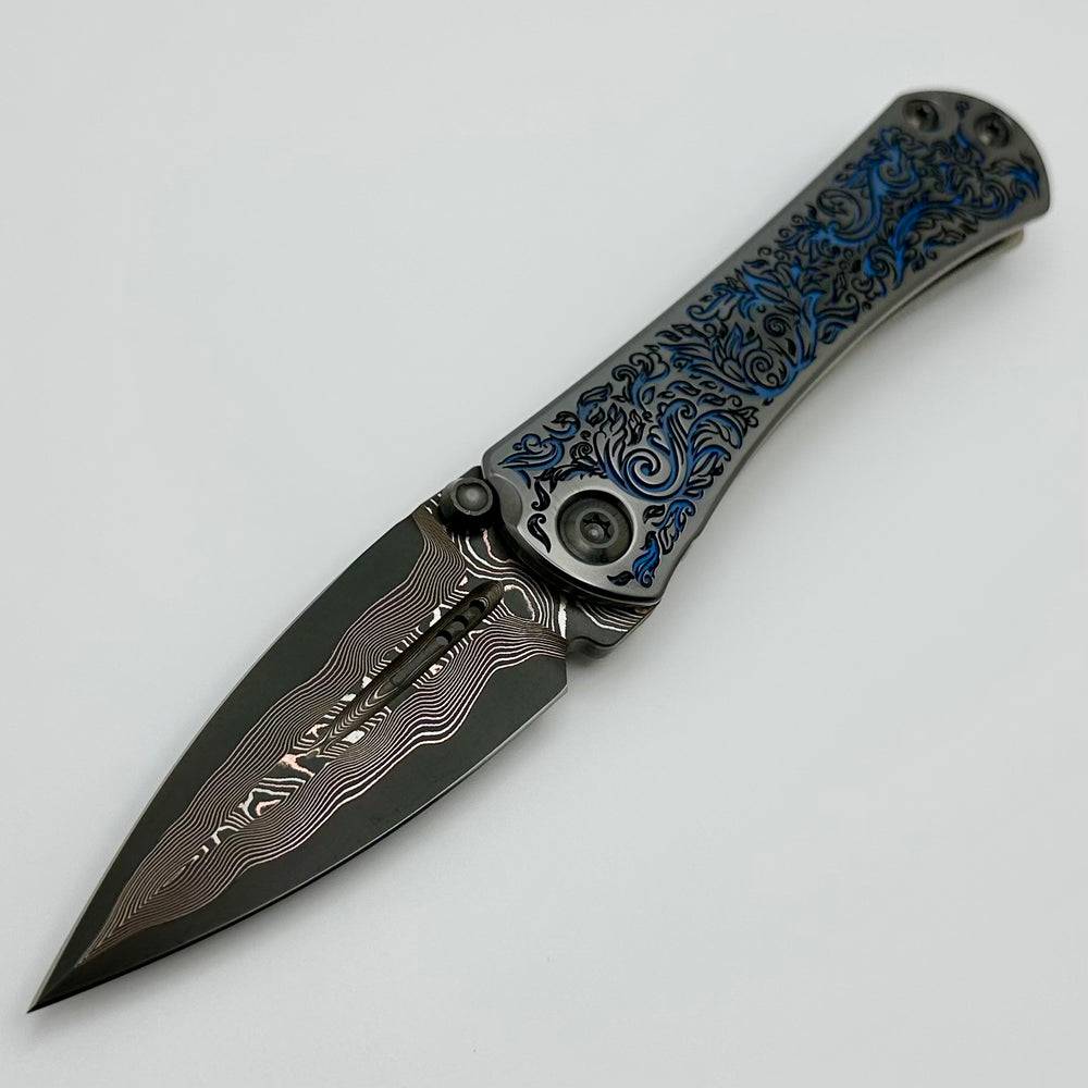 Borka Blades & Marfione 定制SBF Zulu M390钢 钛手柄 黑蓝色 64350