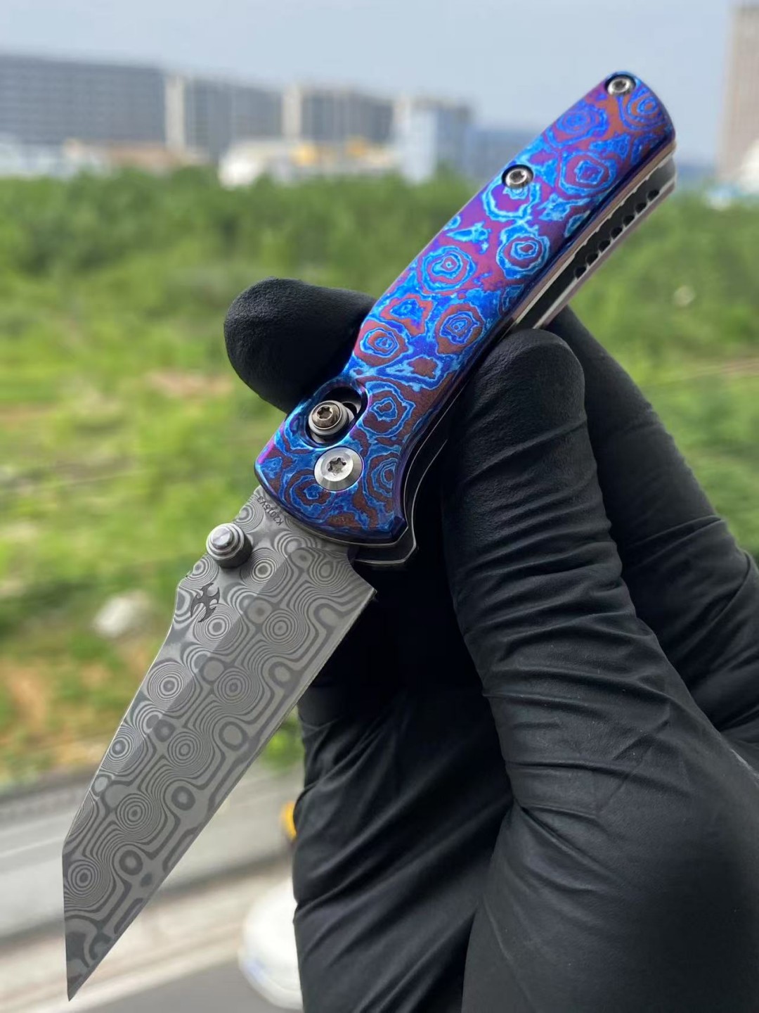 KANSEPT   Little Main Street   大马士革钢  Timascus手柄   K2015V3  蓝紫色  1400