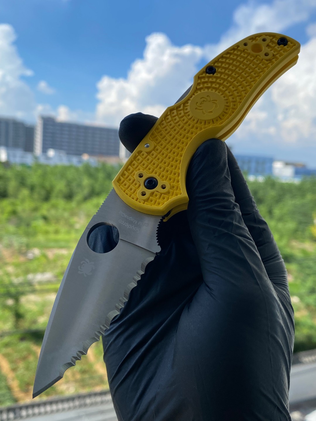 Spyderco C41SYL5 Native 5 CPM-MagnaCut钢  FRN尼龙手柄   黄色 1170
