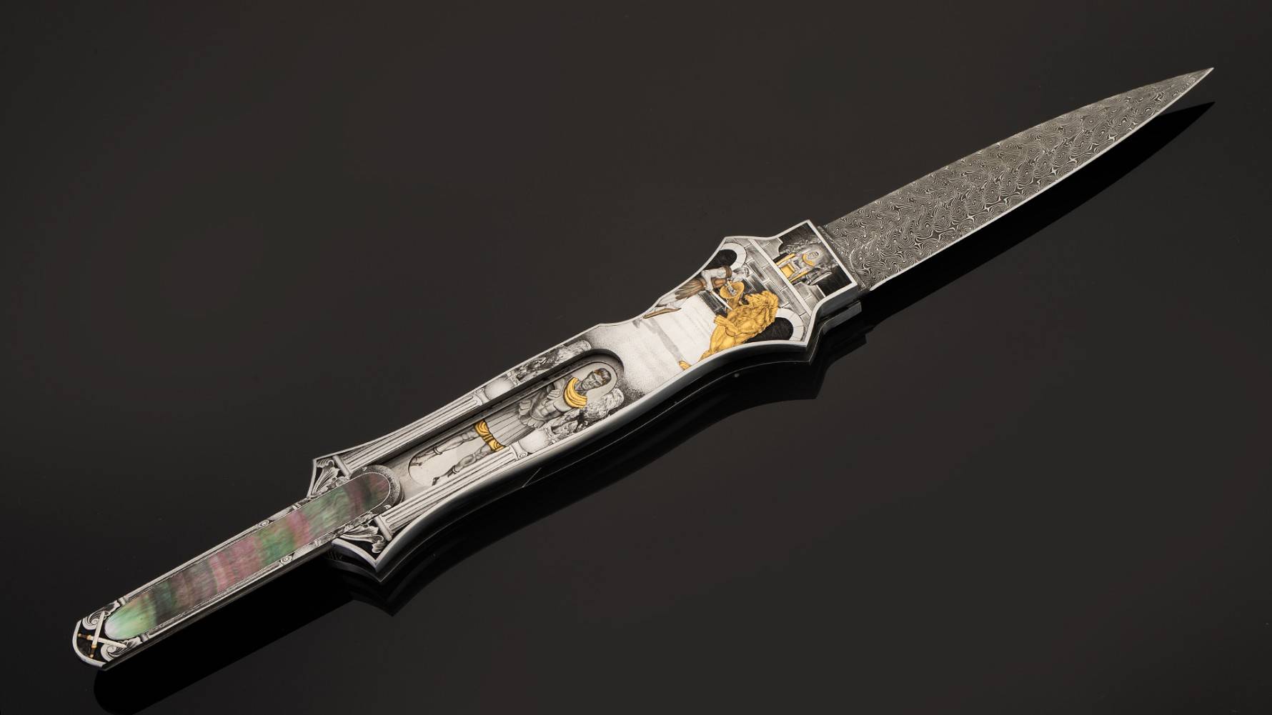 美国 乔.基奥斯 斗技场风云 大马士革钢 416不锈钢手柄