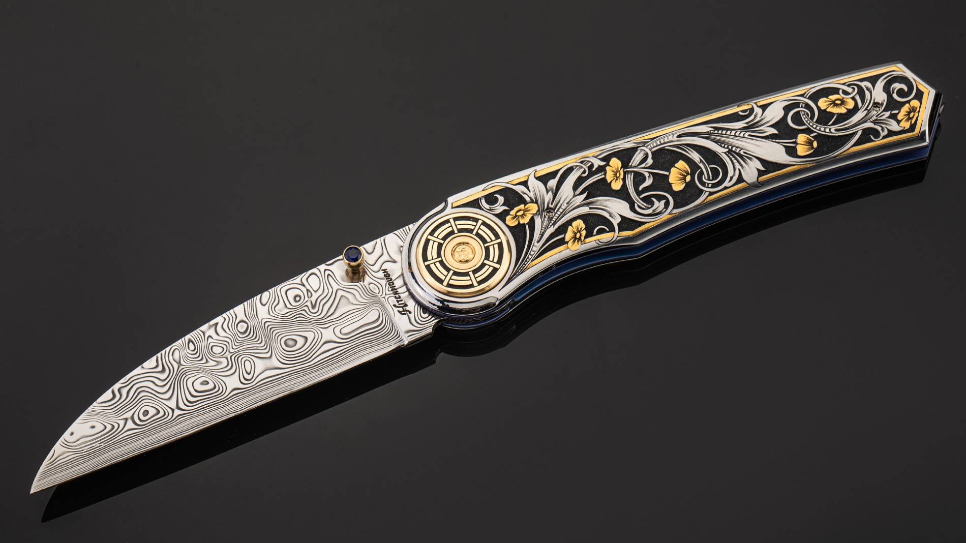 美国 霍华德.西区莫夫 黄金罗盘 瑞典粉末大马士革钢