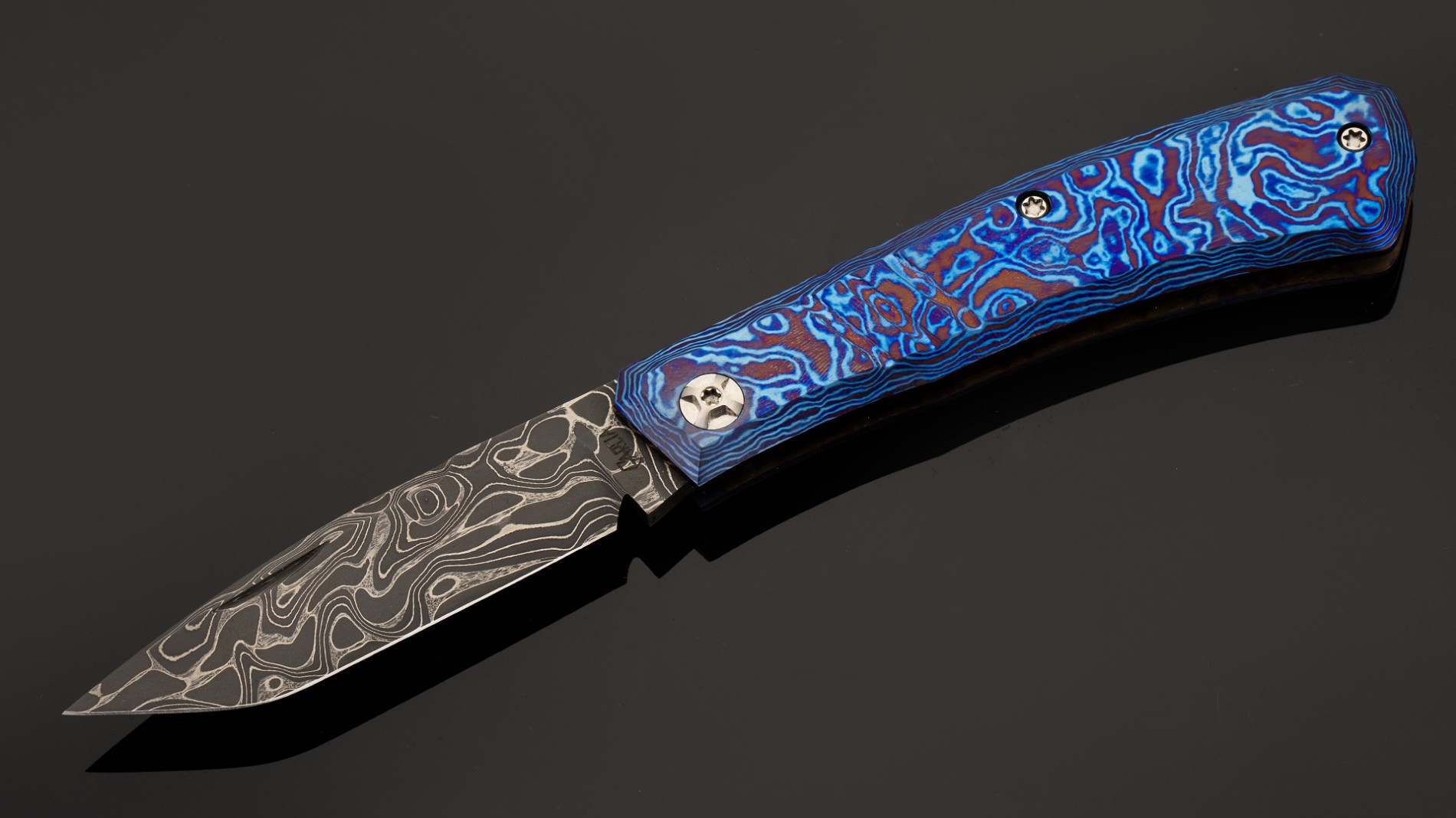 美国 哈维·加西亚 钛马苏丹 雨滴纹大马士革钢 钛马手柄