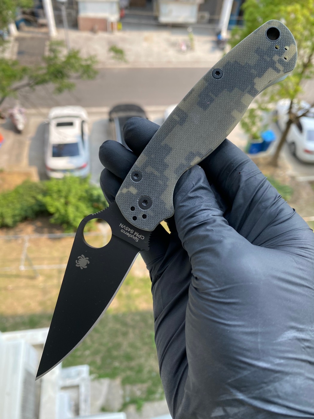 新版本 Spyderco  C81GPCMOBK2   CPM S45VN钢   G-10手柄  迷彩色    1350