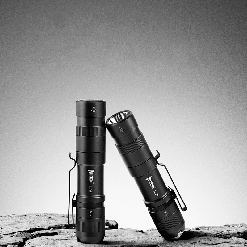 🤝WUBEN L3多功能高度可充电防水强光手电筒 3000流明 226米射程 含电池 235