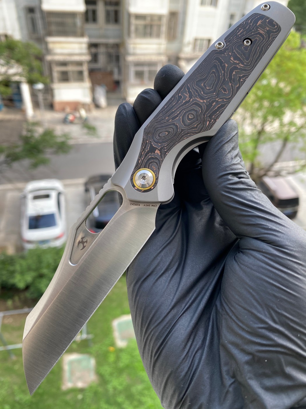 Kansept Knives Tuckamore CPM-20CV钢 钛柄+碳纤维 K1052A2 钛色 1780