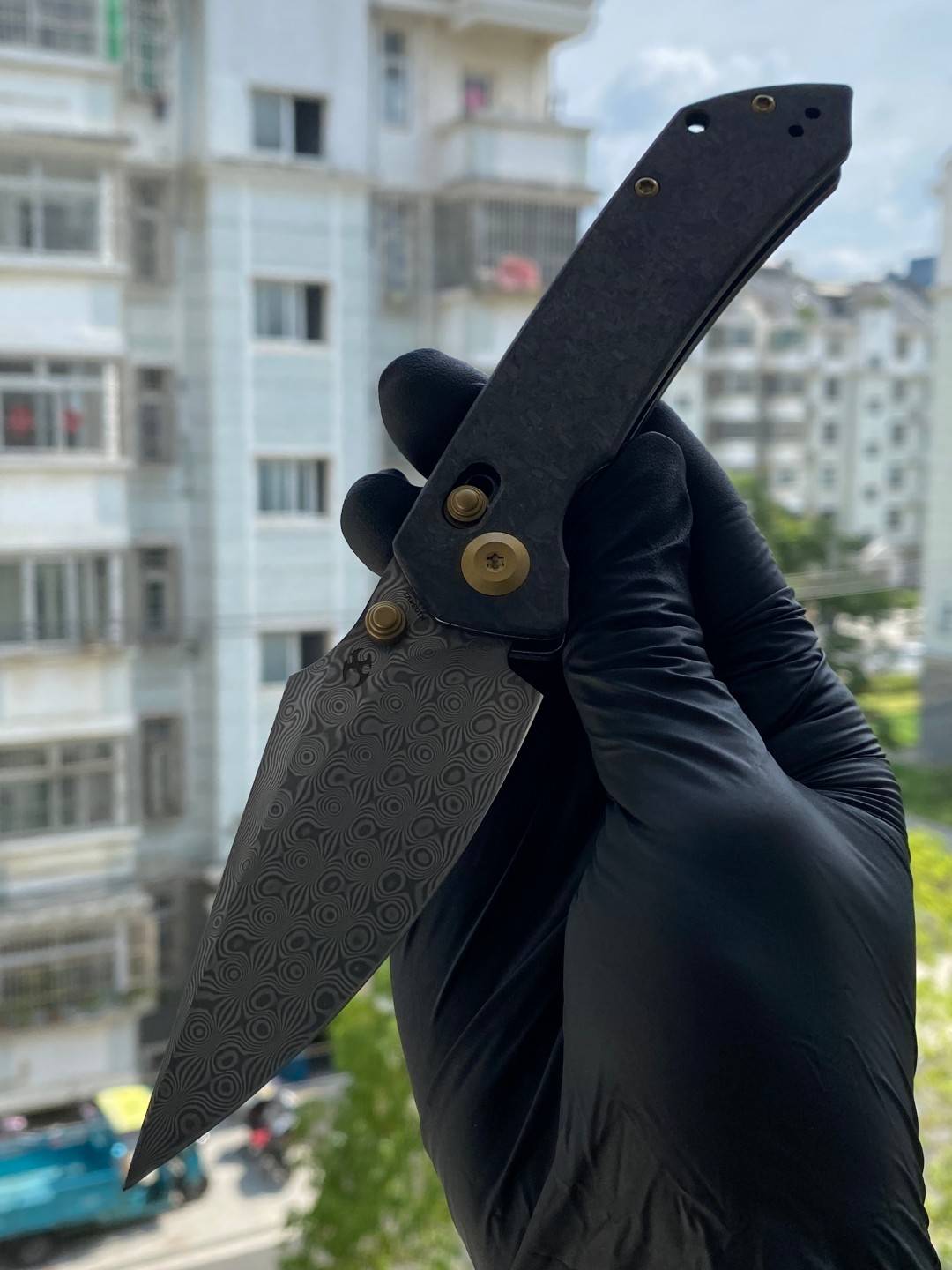 KANSEPT Fenrir 大马士革钢 碳纤维手柄 K1034V1 黑色 1300