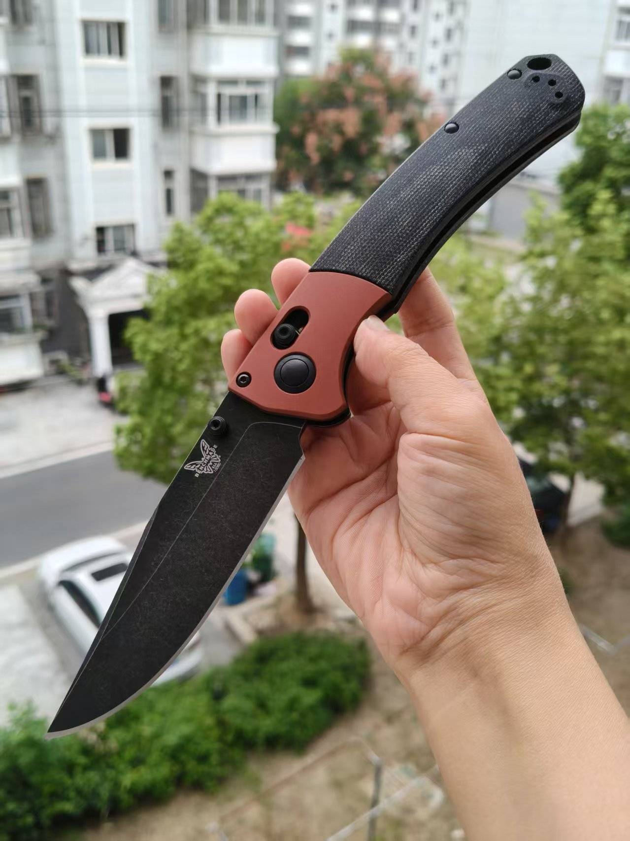 【售完】Benchmade Crooked River CPM-MagnaCut钢 铝+米卡塔柄 15080BK-04 黑色 2500