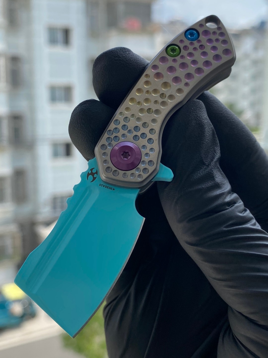 凯瑟普 Mini Korvid CPM-S35VN钢 钛合金柄 一体框架锁 K3030A10 炫彩 755