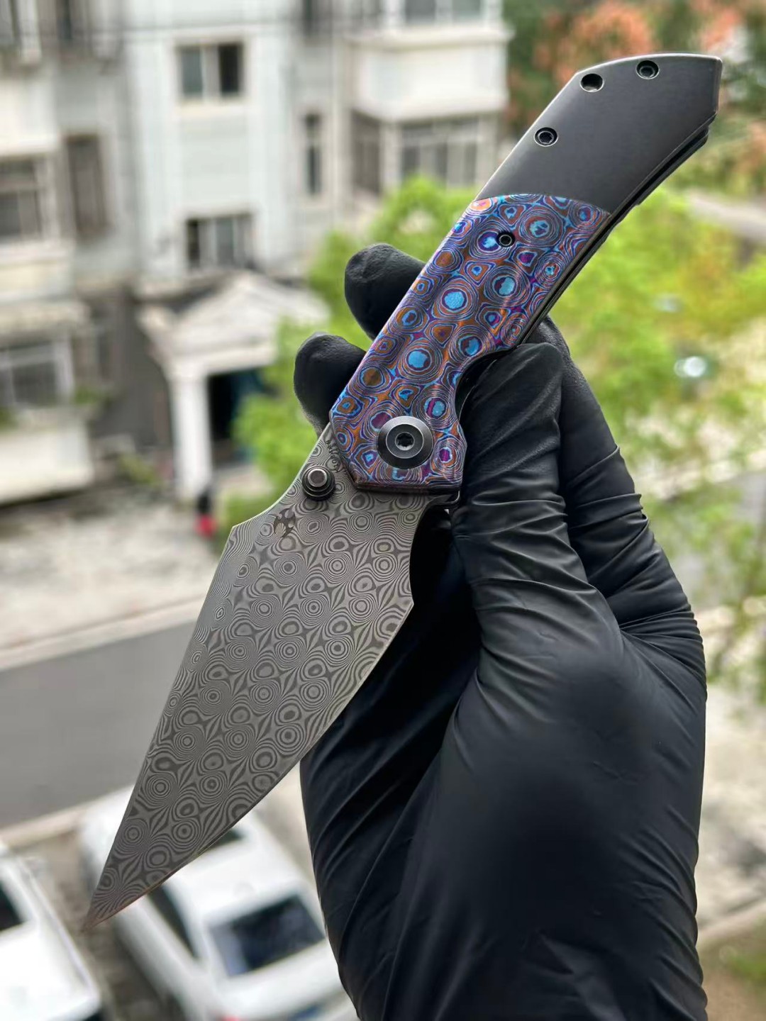 KANSEPT Fenrir 大马士革钢 钛马+钛柄 K1034A8 黑色 1450