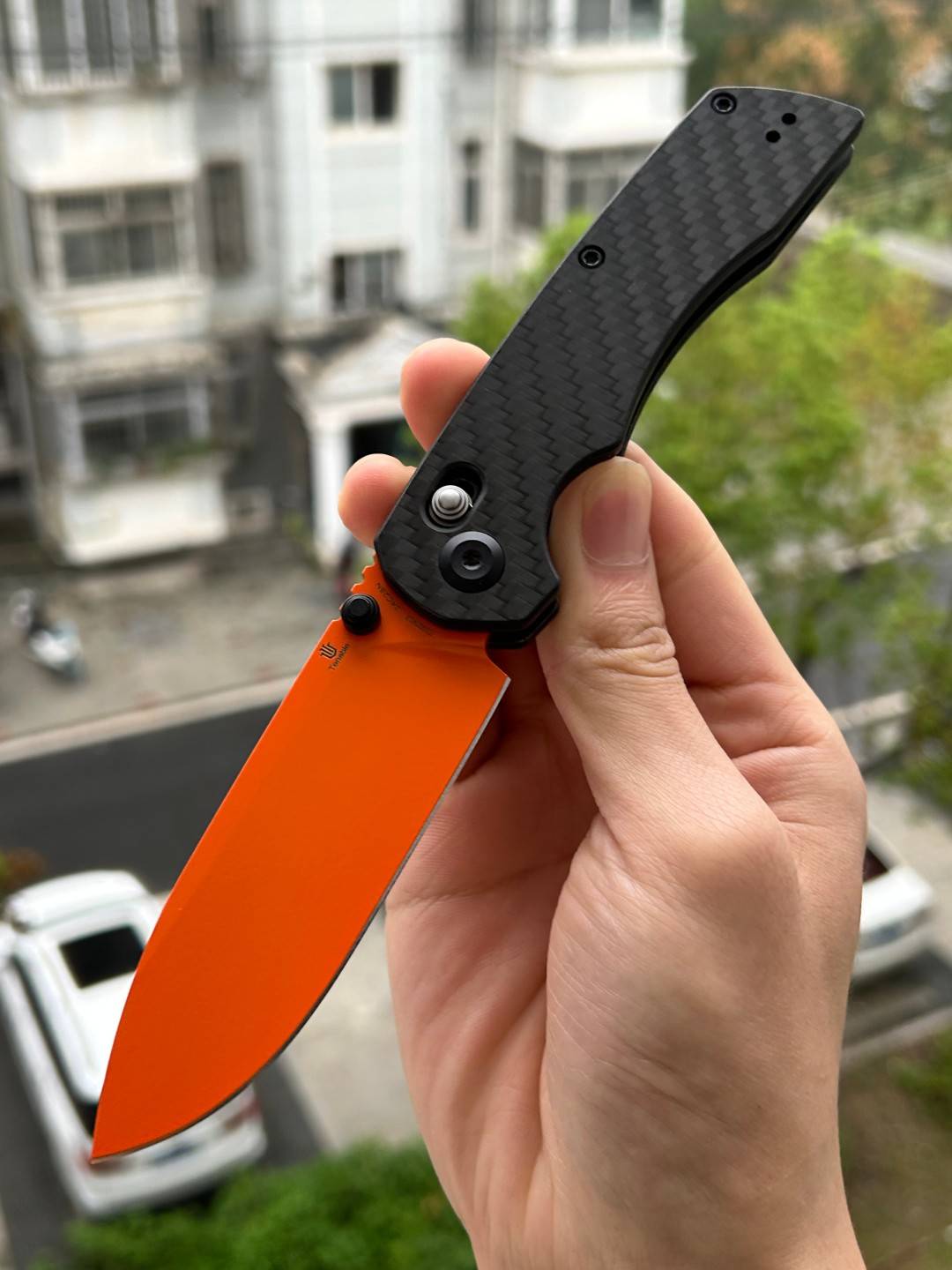 Tenable Kryo 14C28N钢 碳纤维+G10手柄 T1001V12 橙色 500