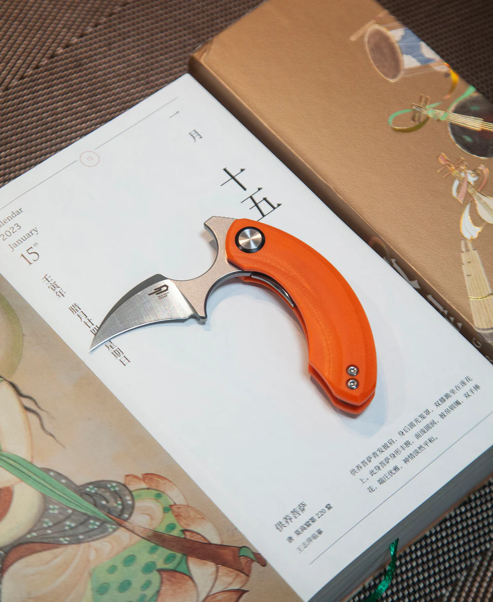 BESTECH STRELIT 14C28N钢 G10手柄 BG52C-1 橙色 480