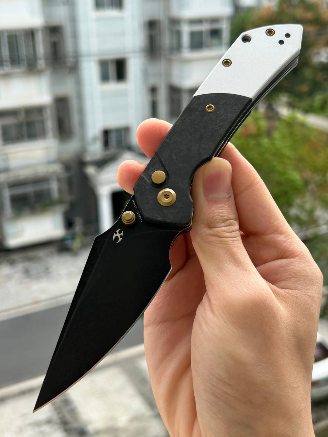 KANSEPT Fenrir 154CM钢 碳纤维+铝手柄 T1034B1 黑白色 880