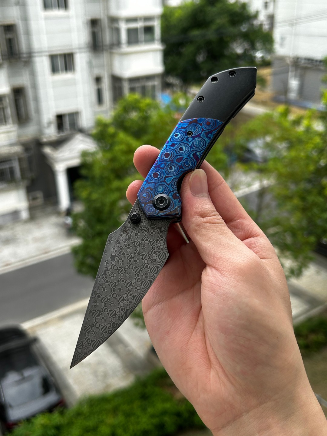KANSEPT Fenrir 大马士革钢 钛马+钛柄 K1034A8 黑色 1980