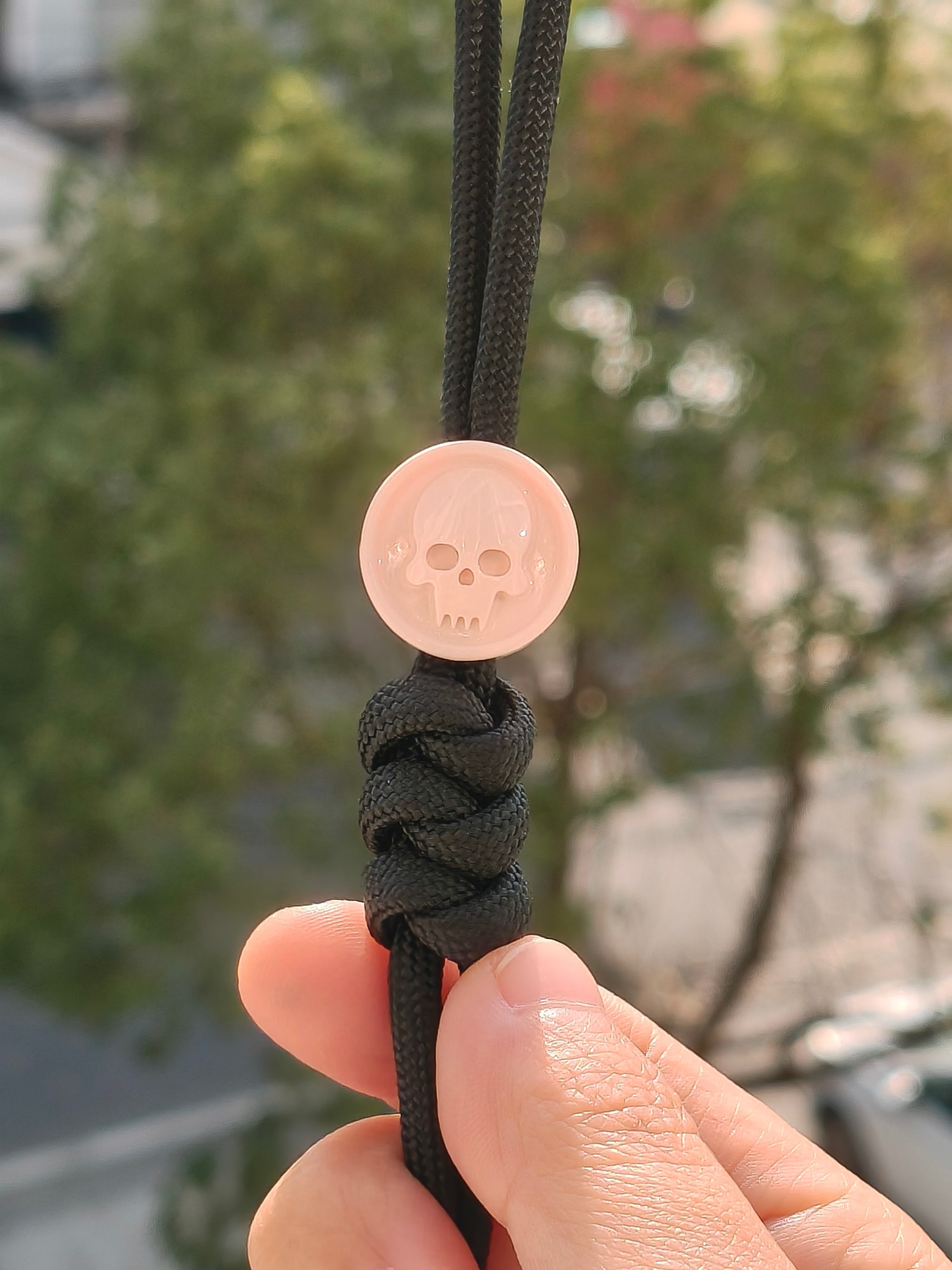 SSD工作室 白色树脂刀坠骷髅挂件 米色